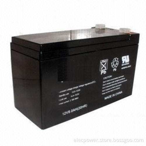 12V/9.0Ah Sealed Lead Acid Battery, No-spill Design